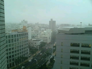朝から雨
