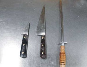 お肉屋さんの包丁はしあわせ