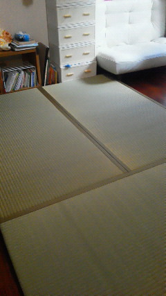 フローリングに畳をひいてみました。