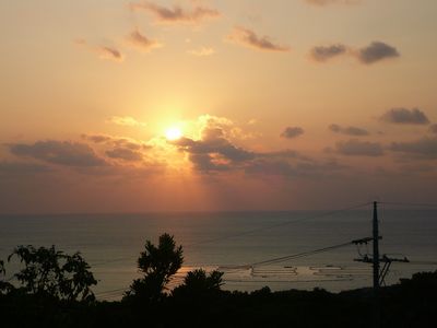 テラスからの夕日