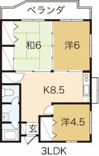 ３LDK見取図