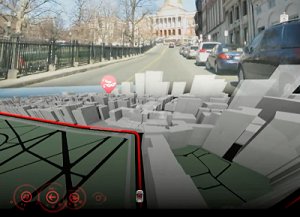 ダッシュボードに街が3D表示される未来の自動車