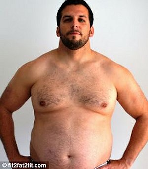 筋肉隆々から太ってさらに元の体型に挑戦した男性