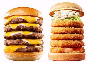 ロッテリアの「タワーチーズバーガー」再来、エビバーガーも