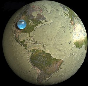 地球上の水をすべて集めるとこうなる