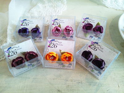 布花のピアス