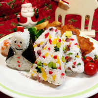 クリスマスツリー寿司とスノーマン