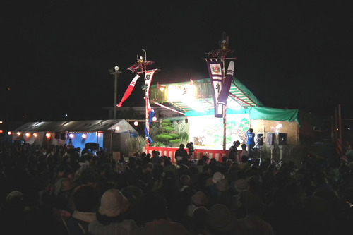 月夜の宴。獅子舞う。【志多伯 獅子加那志 33年忌豊年祭】