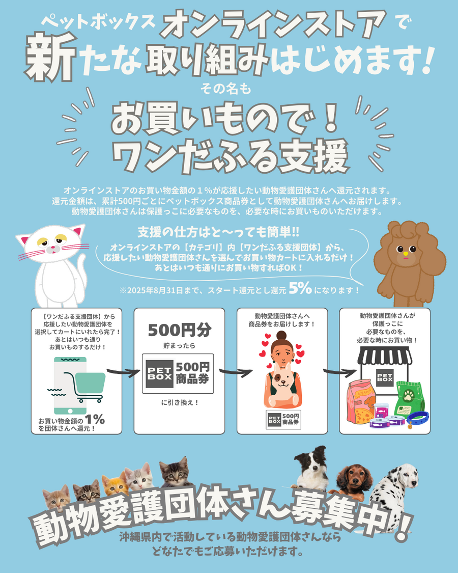 ペットボックスオンラインストアからのお知らせです ペットボックスオンラインストアからのお知らせです