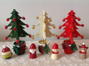 セリア☆木製のクリスマスツリー＆オーナメント♪
