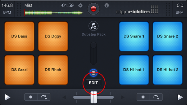djay2エディットボタン