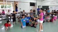 伊良部小遂に開講・的当て!