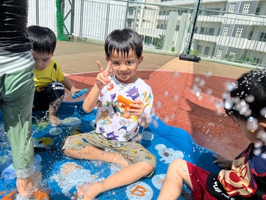 水遊び☆ぱんだきりん☆