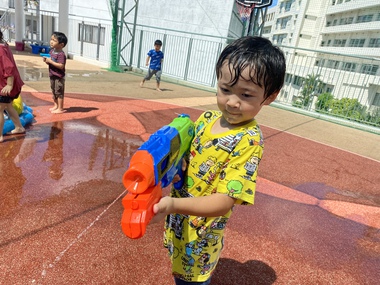 水遊び☆ぱんだきりん☆