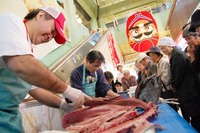 市場の日マグロ解体ショー！