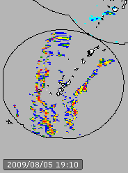 台風８号の動き 2009/08/05 21:44:04
