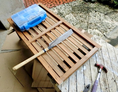 台風でこわれたラティスをルーバーに交換（腹ごなしのＤＩＹ）
