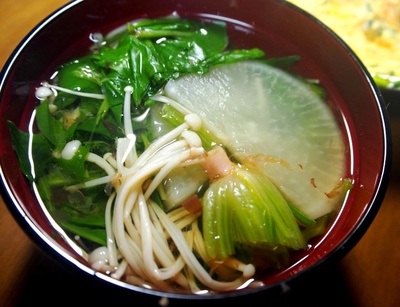 妻が作る朝ごはん（汁物・煮物など）
