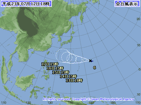 台風６号：沖縄地方　１７日から影響
