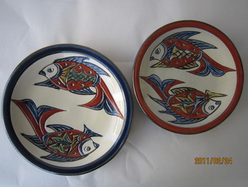 赤絵魚紋皿