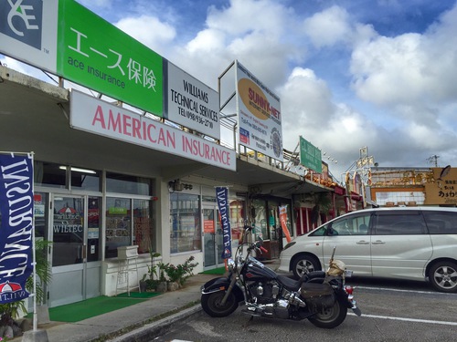 ハーレーで行く嘉手納町の保険屋さん