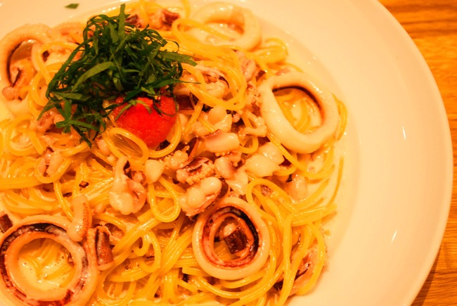 いか明太クリームパスタ