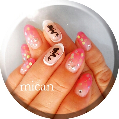 ピンクマーメイドネイル Mican