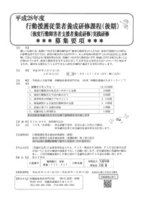 行動援護従業者養成研修課程（後期）（強度行動障害者支援者養成研修）実践研修