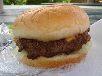 金城移動パーラー（残波岬）の「チーズバーガー」