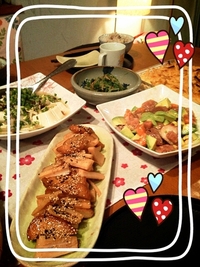お出かけ前にパパっと夕飯。