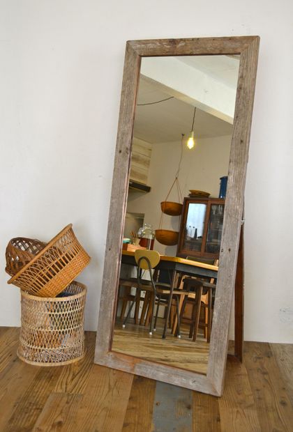 古材枠の姿鏡スタンド ai naturalさま:Indigo オーダー・オリジナル家具