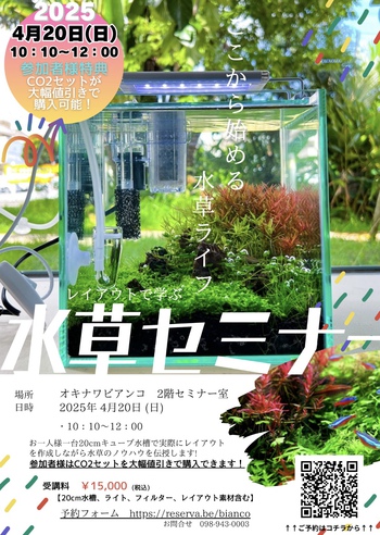 4月も開催いたします!水草セミナー 4月も開催いたします!水草セミナー