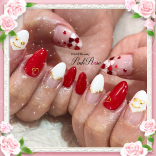 Nail And Beauty ピンクローズ 沖縄県糸満市ネイル 糸満市マツエク 沖縄増毛スクール バレンタインネイル 糸満ネイル