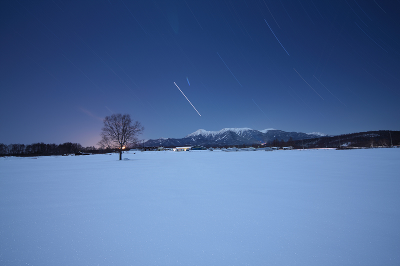 雪景色と星達
