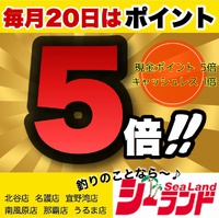 2月20日(木）はシーランド全店ポイント5倍･･･