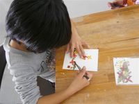 にこにこ教室★押し花年賀はがき作り★