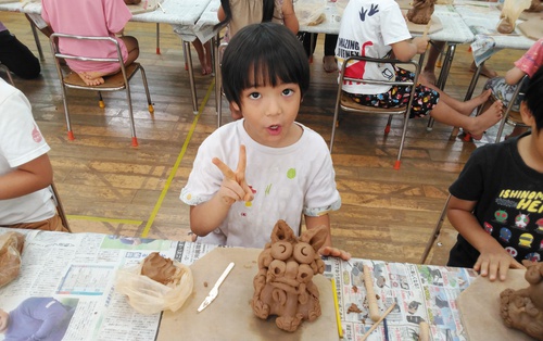 2021年10月8日 さざなみ保育園シーサー陶芸体験園児の皆様