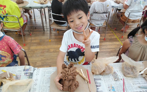 2021年10月8日 さざなみ保育園シーサー陶芸体験園児の皆様