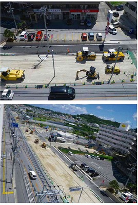 豊見城市道路改良工事の進捗状況