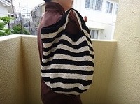 レース糸のボーダーバッグ 2012/05/26 10:00:00
