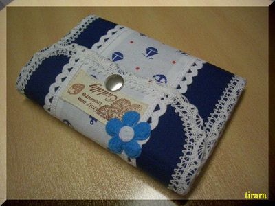 ハンドメイド☆コンビニ財布ミニ！マリン☆ヨットブルー