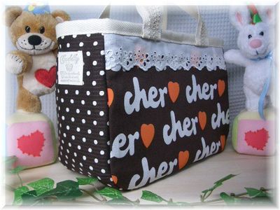 ハンドメイド☆トートバッグ☆ｃｈｅｒシェル☆チョコ