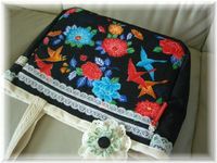 ハンドメイド☆トートバッグ☆紅型 黒