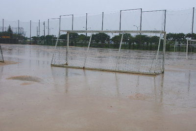 インターハイ強化試合は、雨の為に中止
