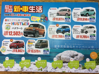 日曜日営業中＆新車