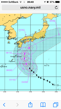 台風１８号・熱帯低気圧（台風１９号？） 2014/10/03 22:09:13
