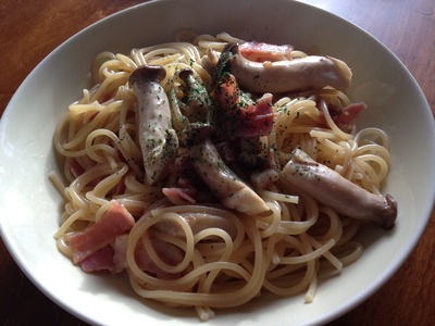 塩糀＆エリンギでパスタ！