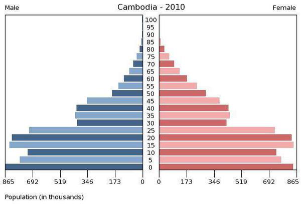 カンボジア人口ピラミッド