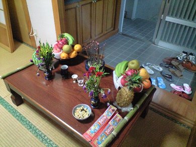 ご先祖様をお送り、ウークイ